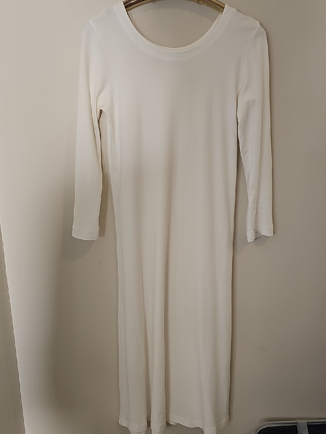 P.Jamas Elegant White Long Sleeve Maxi Night Dress. Xs Prima Cotton